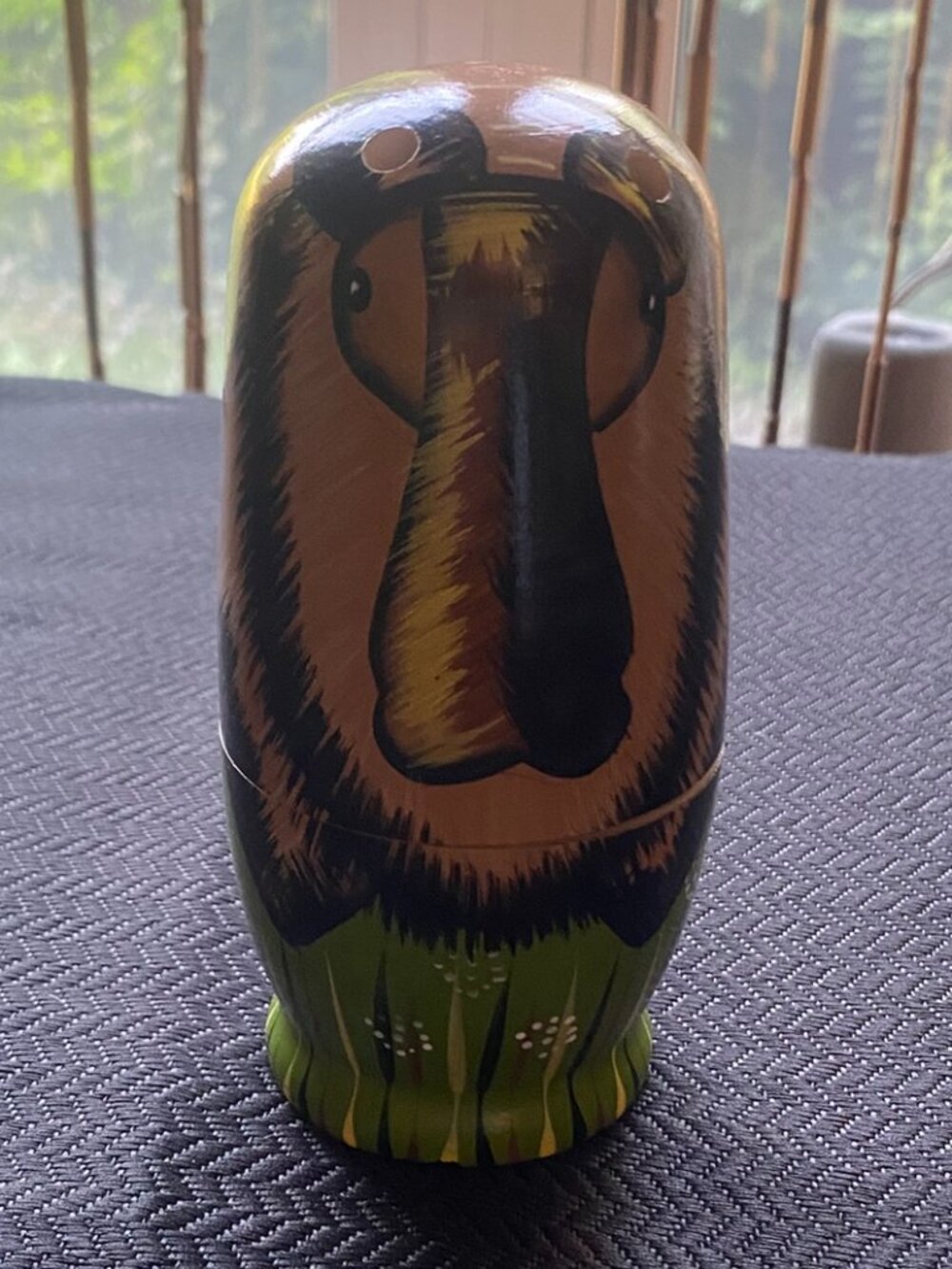 Vintage Hand-Painted Wooden Animal Nesting Dolls Set